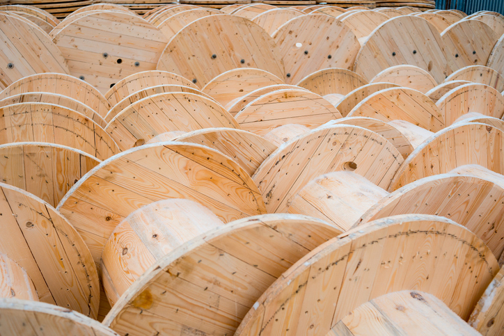 wooden cable drums